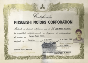 Certificado Mitsubishi medellin, taller de carros